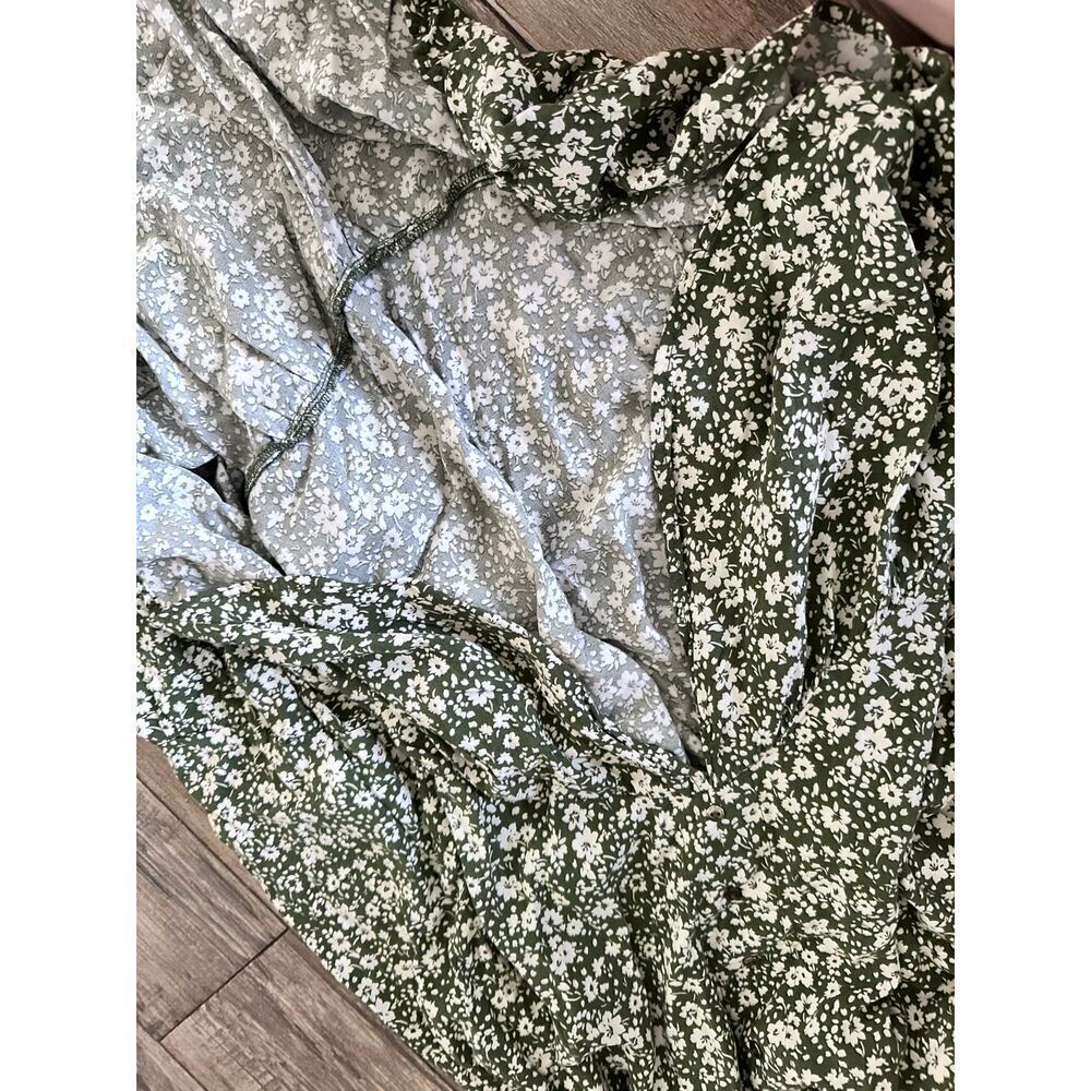 Indigo Rose Women's Green Floral Print Short Sleeves Maxi Dress Size 3X - Picture 7 of 7